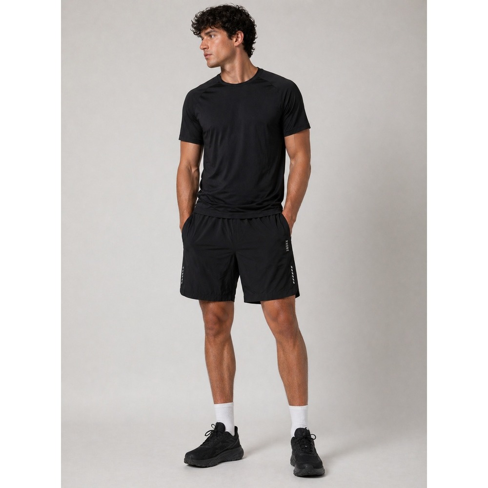 Rhone Running Shorts Mens Medium Black‎ 7 Inch Lined Gym Training Reflective